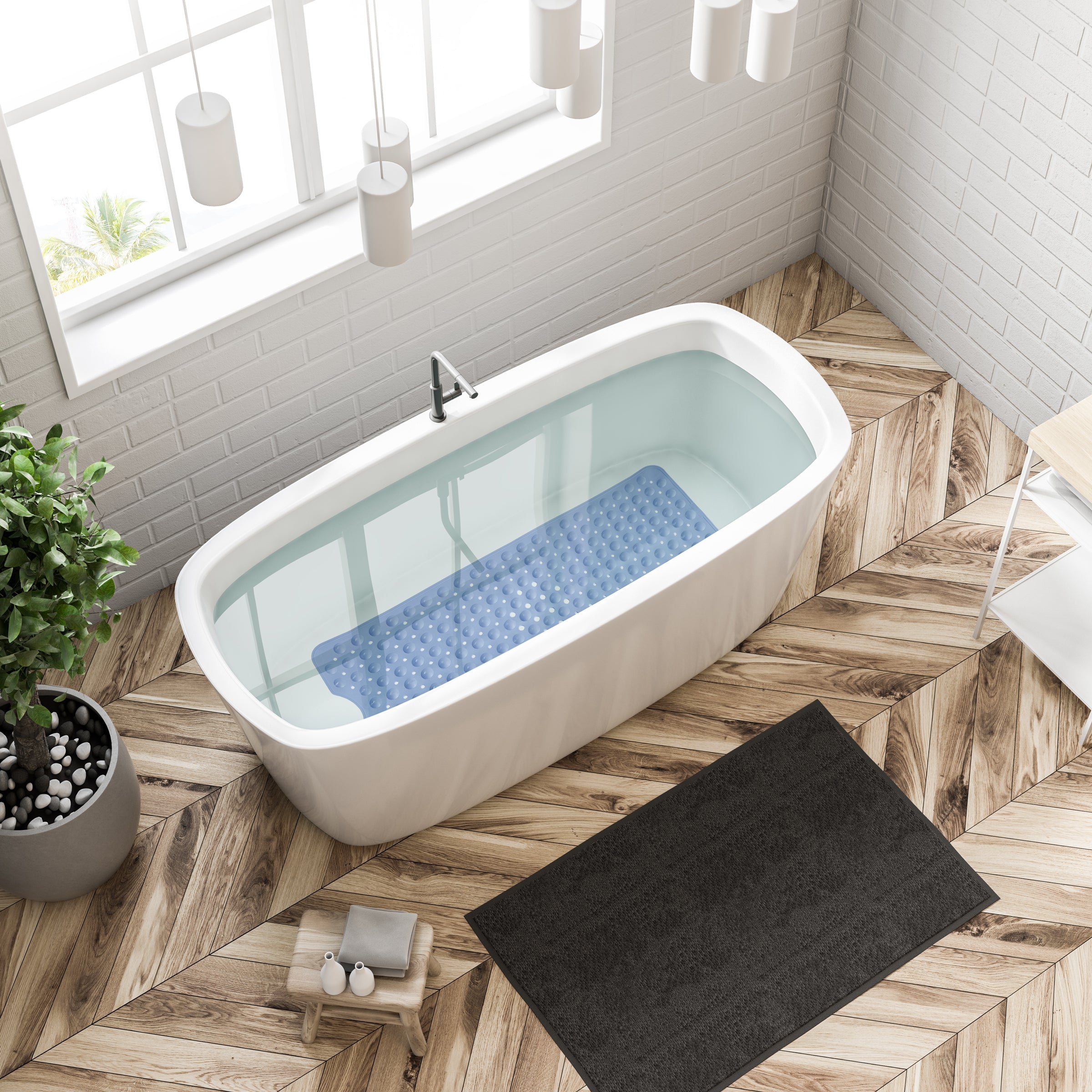 XYYRYS Secure Mat - The Ultimate Non-Slip Bath Mat,Non-Slip Bathtub Mat,The  Secure Mat Bath Mat,for Tub,Shower,Bathroom (Brown,40x60cm), (055)